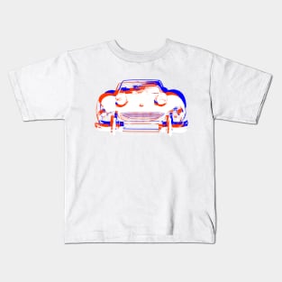 Austin Healey Sprite British 1960s classic car monoblock red white blue Kids T-Shirt